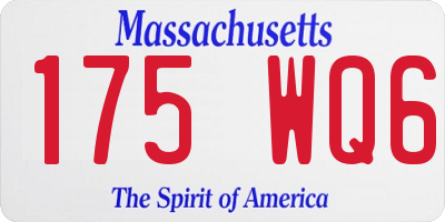 MA license plate 175WQ6