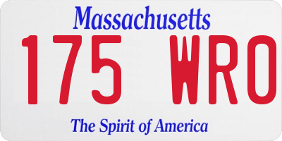 MA license plate 175WR0