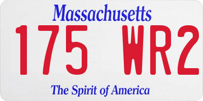 MA license plate 175WR2
