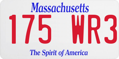 MA license plate 175WR3