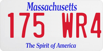 MA license plate 175WR4