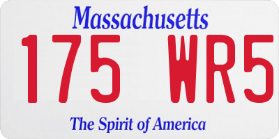 MA license plate 175WR5