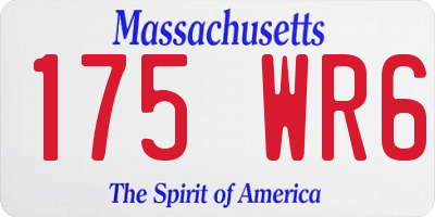 MA license plate 175WR6
