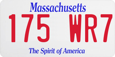 MA license plate 175WR7