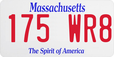 MA license plate 175WR8