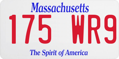 MA license plate 175WR9