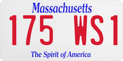 MA license plate 175WS1