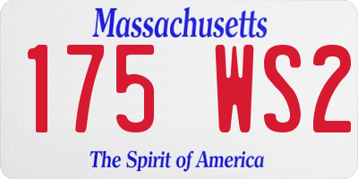 MA license plate 175WS2