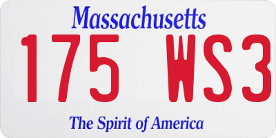 MA license plate 175WS3