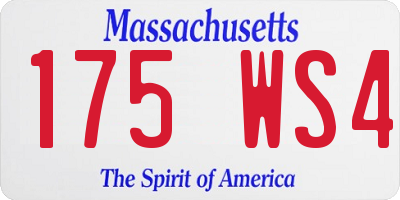 MA license plate 175WS4