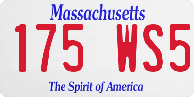 MA license plate 175WS5