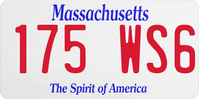 MA license plate 175WS6