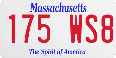 MA license plate 175WS8