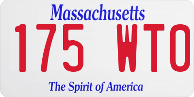 MA license plate 175WT0