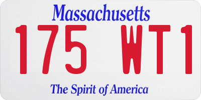 MA license plate 175WT1