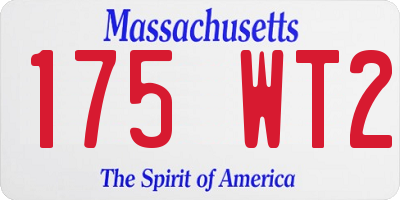 MA license plate 175WT2