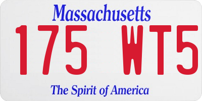 MA license plate 175WT5
