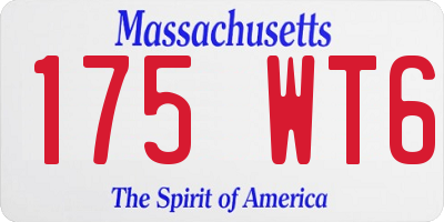 MA license plate 175WT6