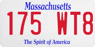MA license plate 175WT8