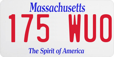 MA license plate 175WU0