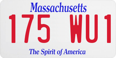 MA license plate 175WU1