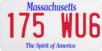 MA license plate 175WU6