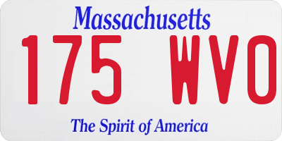 MA license plate 175WV0