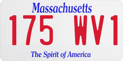 MA license plate 175WV1