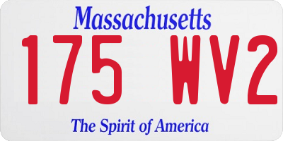 MA license plate 175WV2
