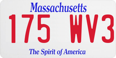 MA license plate 175WV3