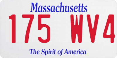 MA license plate 175WV4