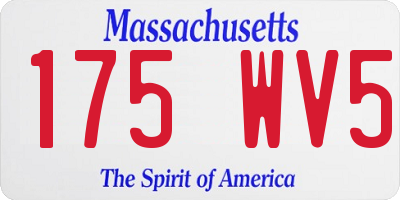 MA license plate 175WV5