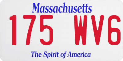 MA license plate 175WV6