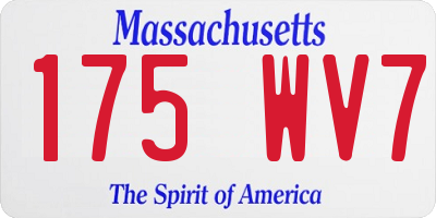 MA license plate 175WV7