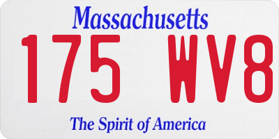 MA license plate 175WV8