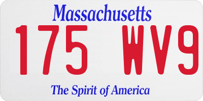MA license plate 175WV9