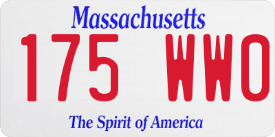 MA license plate 175WW0