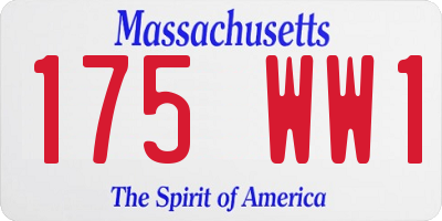 MA license plate 175WW1
