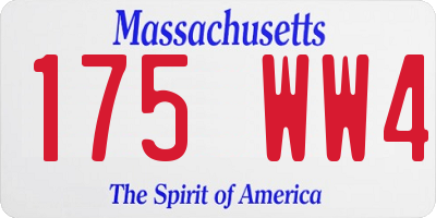 MA license plate 175WW4