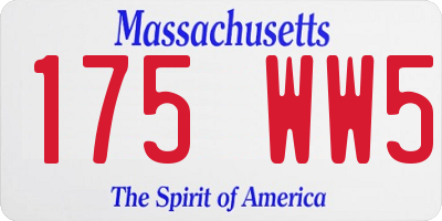 MA license plate 175WW5