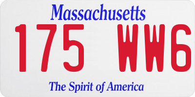 MA license plate 175WW6