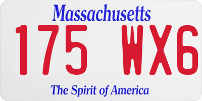MA license plate 175WX6