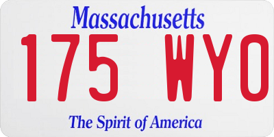 MA license plate 175WY0