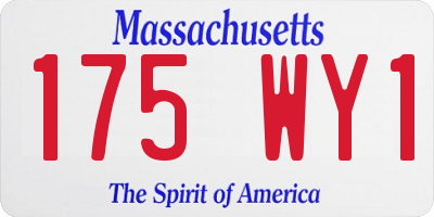 MA license plate 175WY1