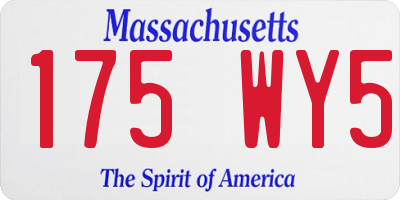MA license plate 175WY5