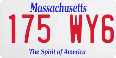 MA license plate 175WY6