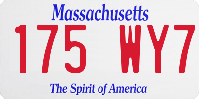 MA license plate 175WY7