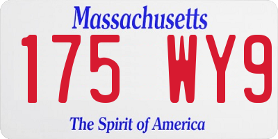 MA license plate 175WY9