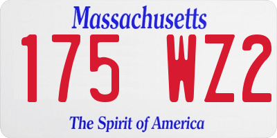 MA license plate 175WZ2