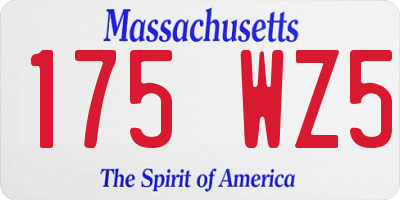 MA license plate 175WZ5